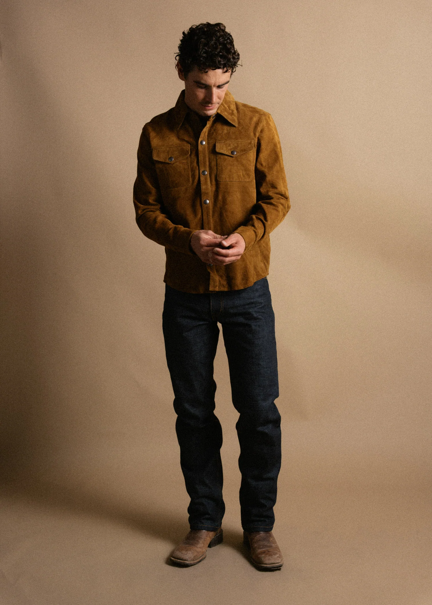 Goat Suede Roughneck Over Shirt - Image 4