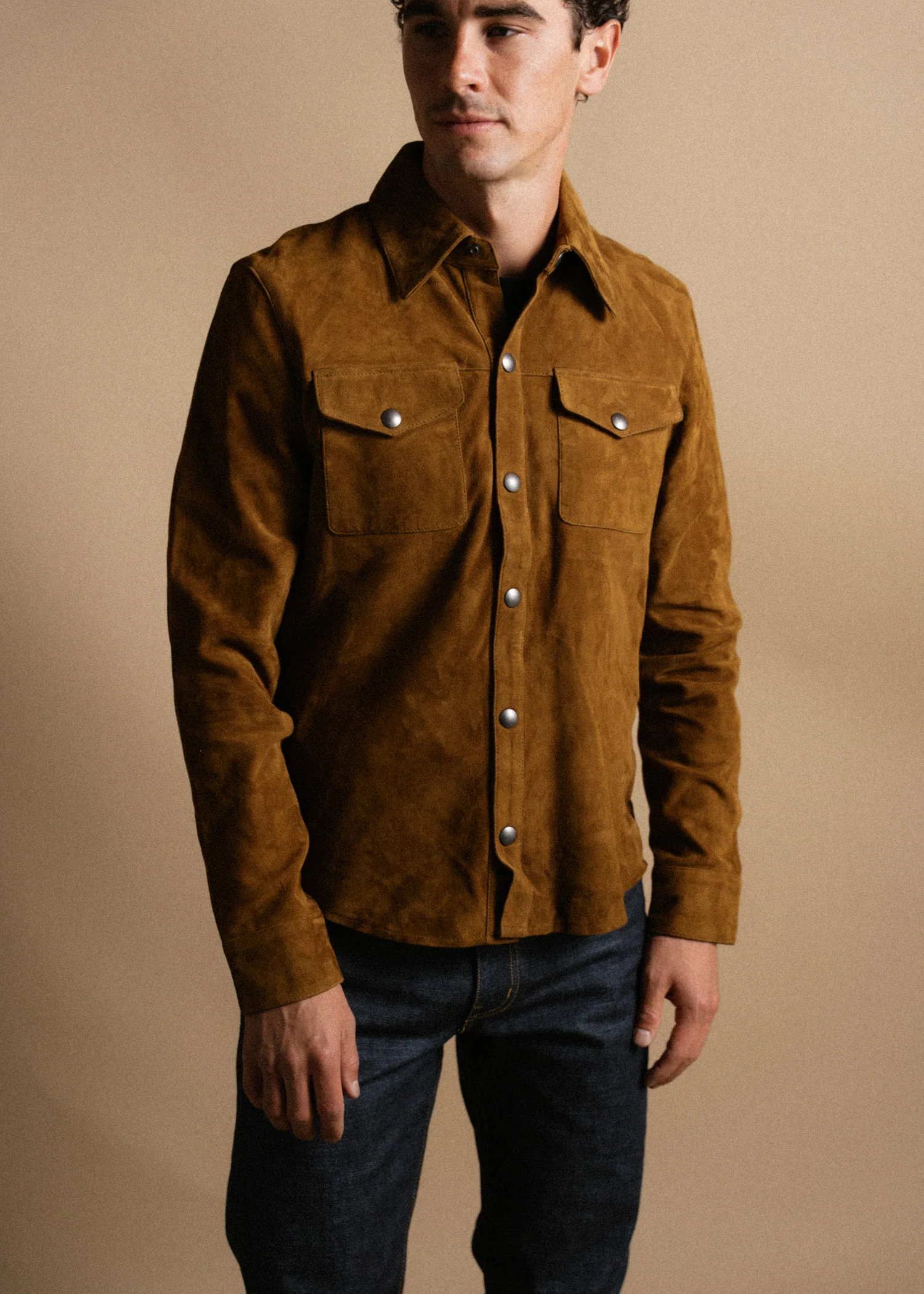 Goat Suede Roughneck Over Shirt - Image 5